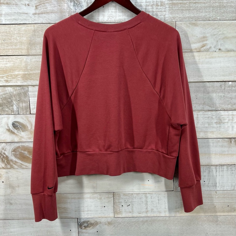 Nike Dri Fit Cedar Get Fit Lux Fleece Sweatshirt Womens Large Athleisure Gym - Picture 7 of 12